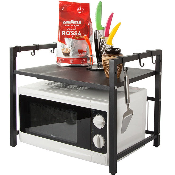 Raft metalic pentru cuptorul cu microunde, Zola®, etajera ajustabila, organizator bucatarie, 42x41-62x36 cm, negru Raft metalic pentru cuptorul cu microunde, Zola®, etajera ajustabila, organizator bucatarie, 42x41-62x36 cm, negru